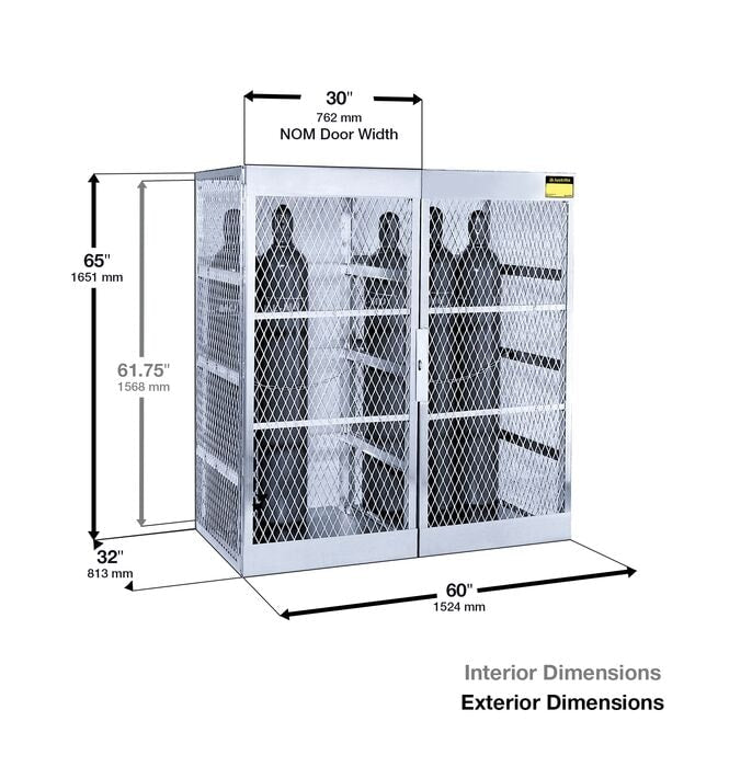 Storage Locker Cabinet, 20 Vertical Gas Cylinders - manufacturer product image 3