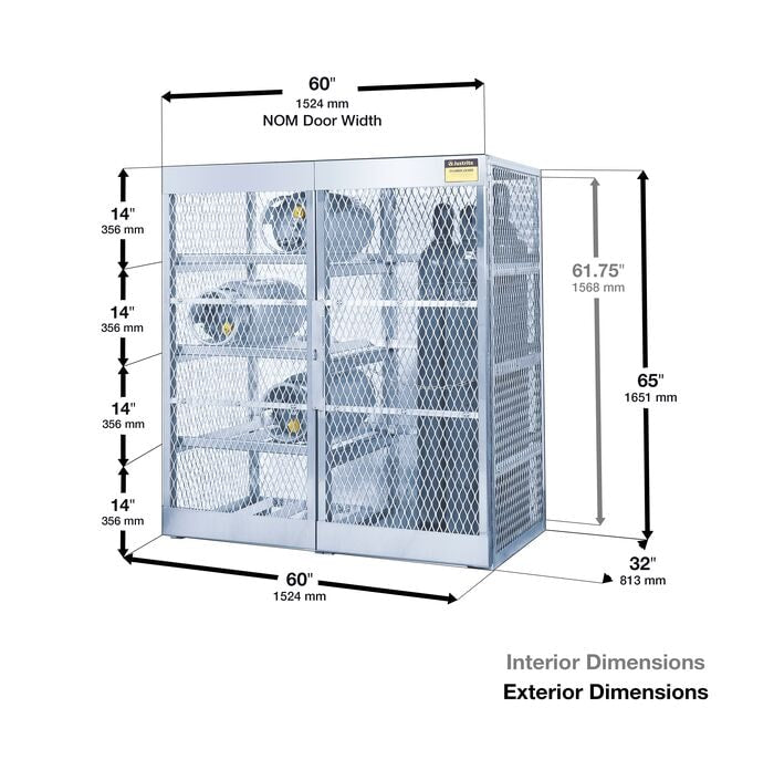 Combo Storage Cabinet, 8 Horizontal LPG & 10 Vertical Gas Cylinders - manufacturer product image 2