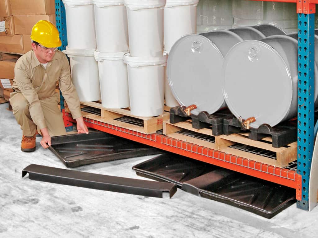 Rack Containment Tray, 44x23.5in, 8-Gal Capacity, Black Poly - manufacturer product image 1
