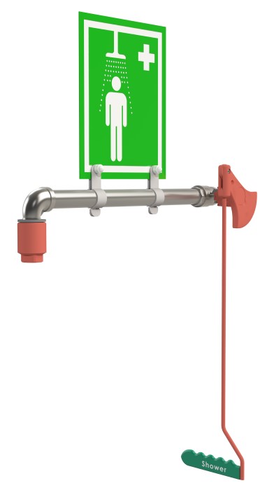 Ring Main Mount Drench Shower - Stainless Steel Pipe - manufacturer product image 1