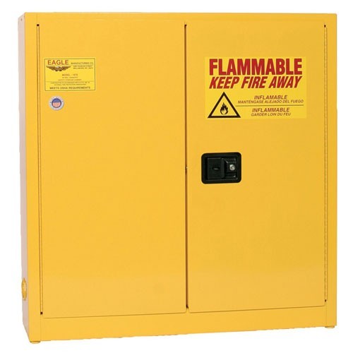 24-Gal Wall-Mount Manual Close Yellow Fire Cabinet - Safety Cabinets