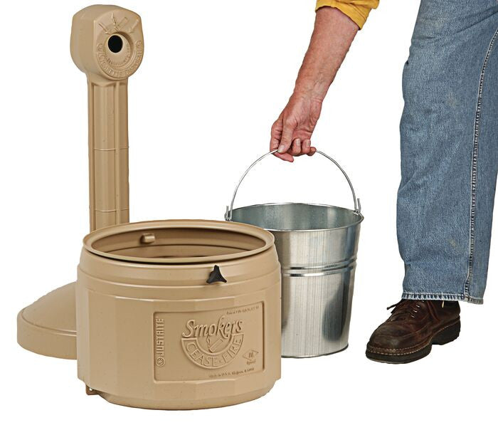 4-Gal. Cigarette Butt Receptacle, Beige Poly - manufacturer product image 2