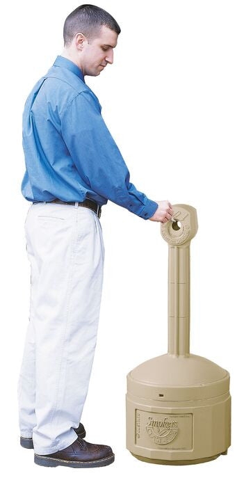 4-Gal. Cigarette Butt Receptacle, Beige Poly - manufacturer product image 3