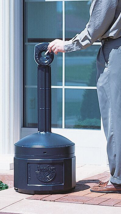 4-Gal. Cigarette Butt Receptacle, Black Poly - manufacturer product image 2