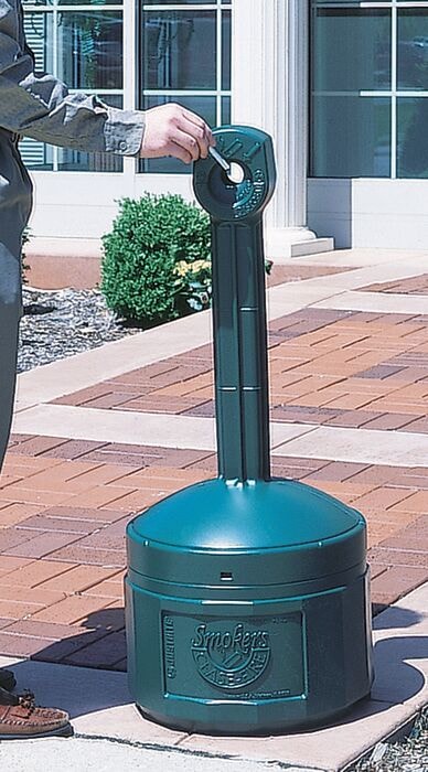 4-Gal. Cigarette Butt Receptacle, Green Poly - manufacturer product image 2