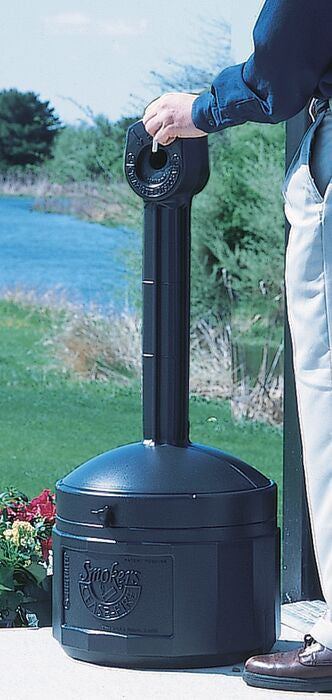 4-Gal. Cigarette Butt Receptacle, Black Poly - manufacturer product image 4