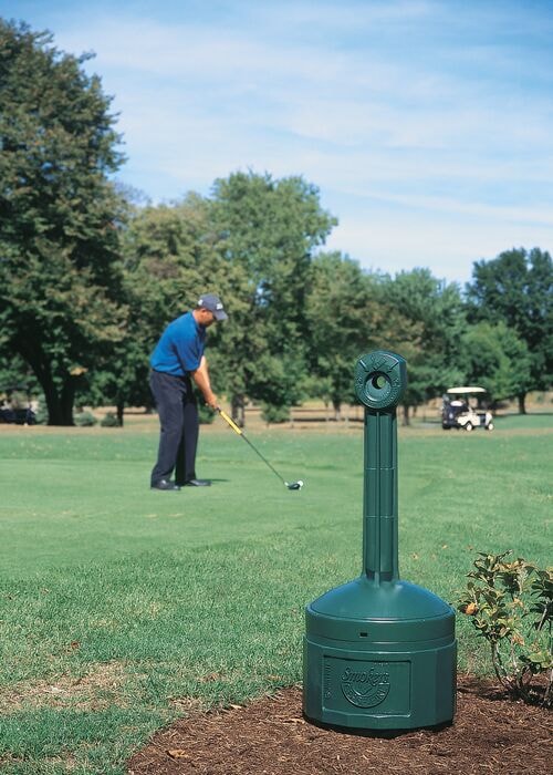 4-Gal. Cigarette Butt Receptacle, Green Poly - manufacturer product image 3