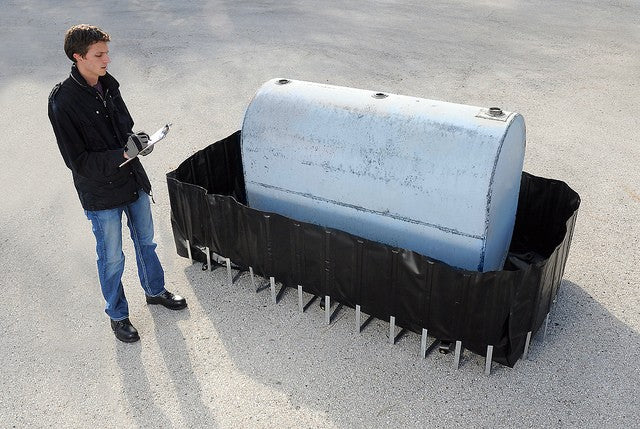 650-Gal. Flexible Secondary Containment Tank WITH Drain, black - Spill Containment