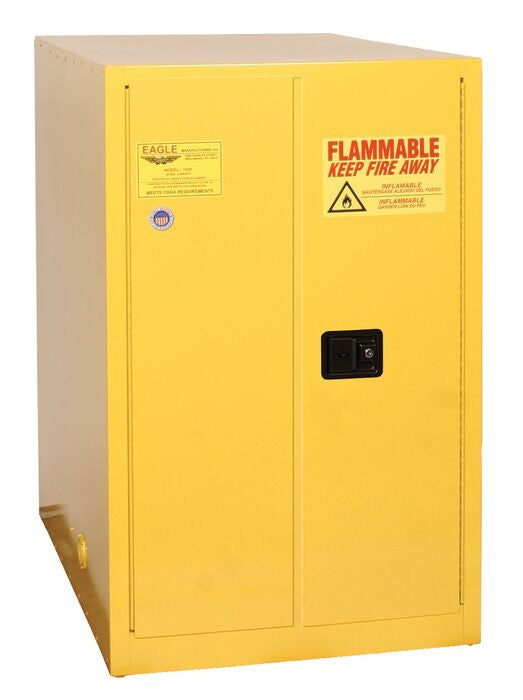 55-Gal Yellow Safety Cabinet, 1 Horizontal Drum, Self-Closing - manufacturer product image 1