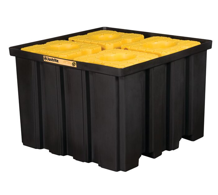 Black IBC Spill Pallet, 1 Unit Poly Platform, 55x55x37.5 inches 40 percent recycled material - manufacturer product image 2