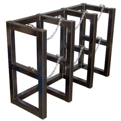3-Tank Gas Cylinder Rack, 3w x 1d, steel - Gas Cylinder Storage