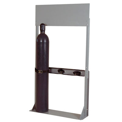 Floor Mount 3-Gas Cylinder Stand Process Station, steel - Gas Cylinder Storage