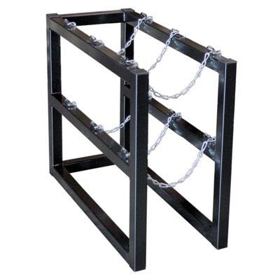 3-Tank Gas Cylinder Rack, 1w x 3d, steel - Gas Cylinder Storage