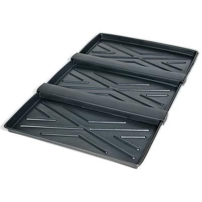 Rack Containment Tray System, 72x44in 3-Trays, 24-Gal Capacity, Black Poly - Spill Containment Trays