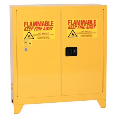 30-Gal. Manual Close Yellow Fire Cabinet w/ Legs - Safety Cabinets