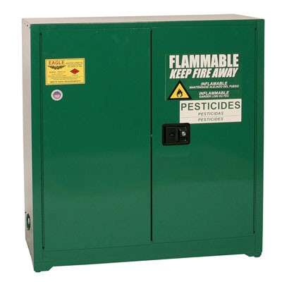 30-Gal Pesticide Green Safety Cabinet, Self-Closing - Safety Cabinets