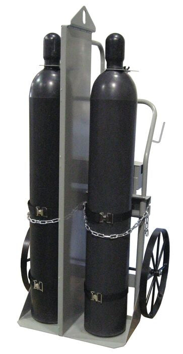 Double Cylinder Firewall Hand Truck, 20in Steel Wheels, Hoist Ring, Toolbox - manufacturer product image 2