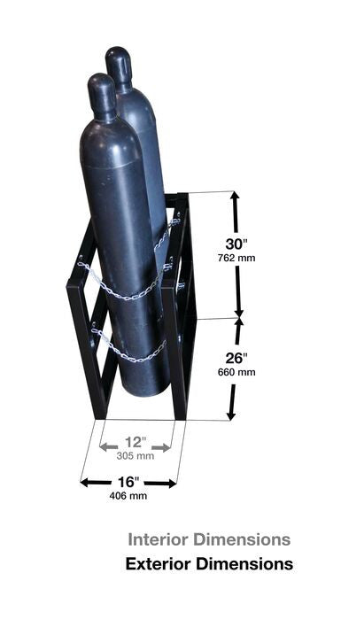 Double Gas Cylinder Rack, 1w x 2d - manufacturer product image 3
