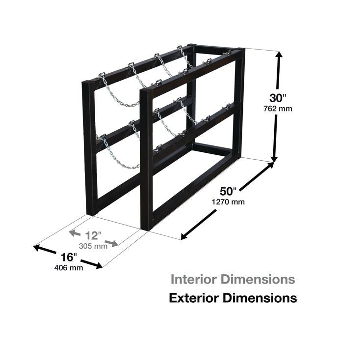 4-Tank Gas Cylinder Rack, 1w x 4d - manufacturer product image 2