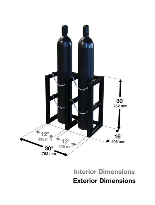 Double Gas Cylinder Rack, 2w x 1d - manufacturer product image 4