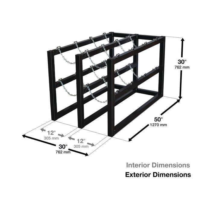 8-Tank Gas Cylinder Rack, 2w x 4d - manufacturer product image 2