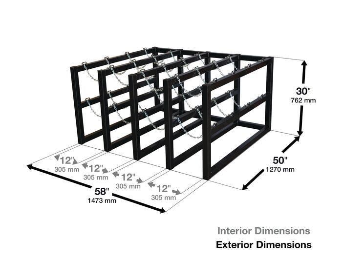16-Tank Gas Cylinder Rack, 4w x 4d - manufacturer product image 2