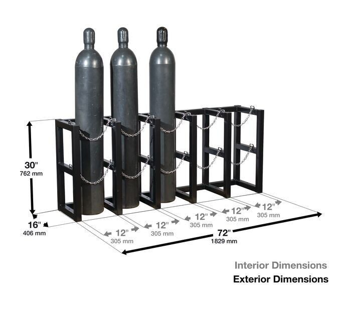 5-Tank Gas Cylinder Rack, 5w x 1d - manufacturer product image 3