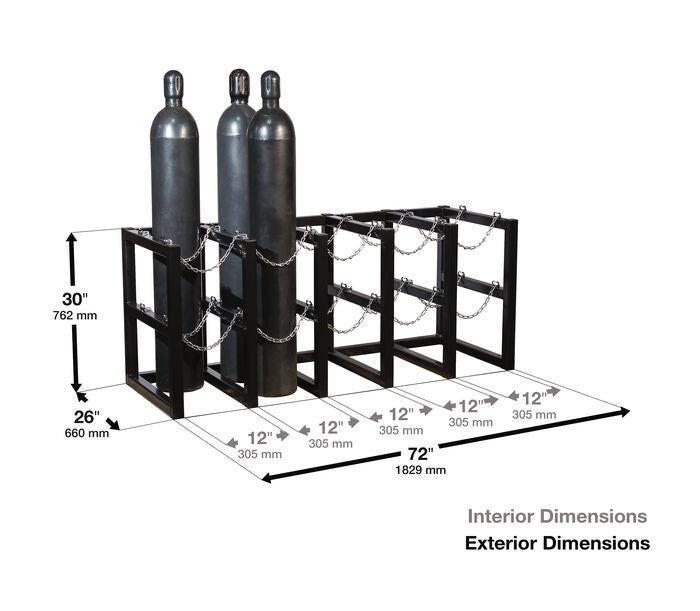 10-Tank Gas Cylinder Rack, 5w x 2d - manufacturer product image 3