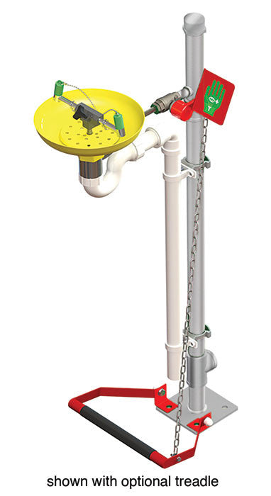 Pedestal Mount Eye Wash - Open ABS Bowl, Stainless Pipe - manufacturer product image 1