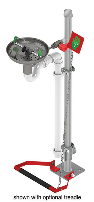 Pedestal Mount Eye Wash - Open Stainless Steel Bowl, Stainless Pipe - manufacturer product image 1