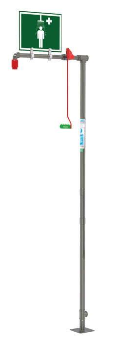 Floor Mount Drench Shower - Stainless Steel Pipe - manufacturer product image 1