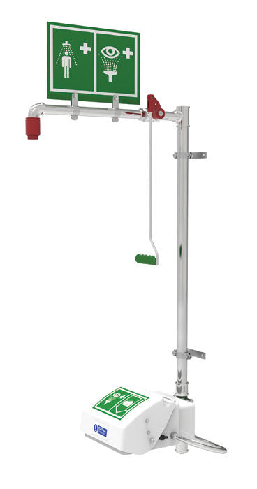 Wall Mount Emergency Shower/Eyewash - Stainless Steel Pipe, Closed ABS Bowl - manufacturer product image 1