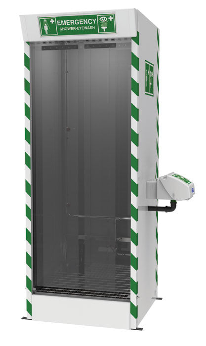 Emergency Shower Cubicle with Multi-Nozzles and External Eyewash - manufacturer product image 1