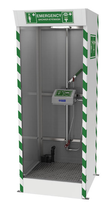 Emergency Shower Cubicle with Internal Eyewash & 120V Sump Pump - manufacturer product image 1