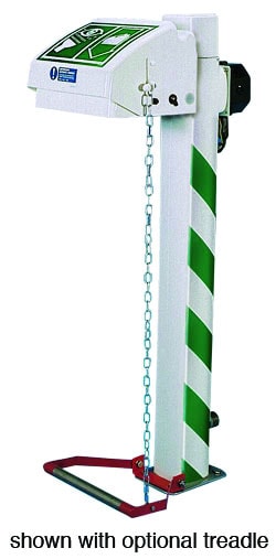 Pedestal Mount Eye Wash - Closed ABS Bowl, 240V Freeze-Protected Stainless Pipe - manufacturer product image 1