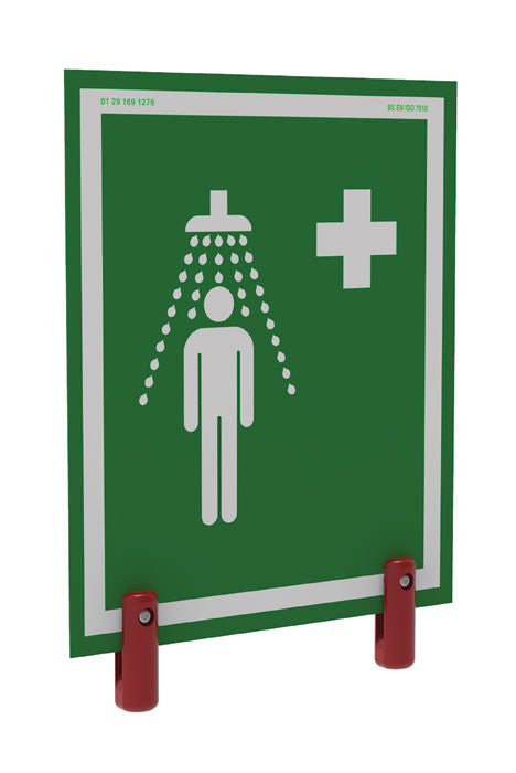 Emergency Shower Station Sign, Plastic Brackets - manufacturer product image 1
