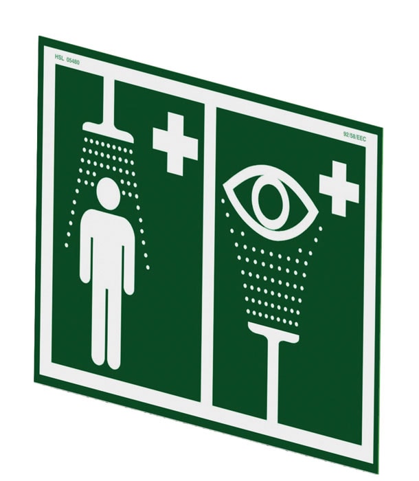Emergency Shower/Eyewash Station Sign, Wall Mount - manufacturer product image 1