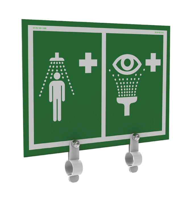 Safety Shower/Eyewash Station Sign, Steel Brackets - manufacturer product image 1