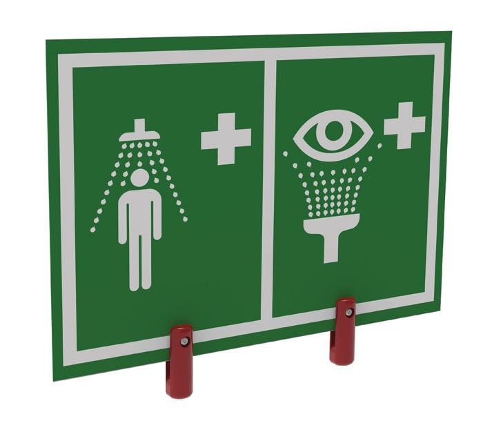 Safety Shower/Eyewash Station Sign, Plastic Brackets - manufacturer product image 1