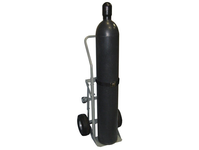 Single Gas Cylinder Hand Truck, 10.5in Semi-Pneumatic Wheels w Rear Casters - manufacturer product image 1