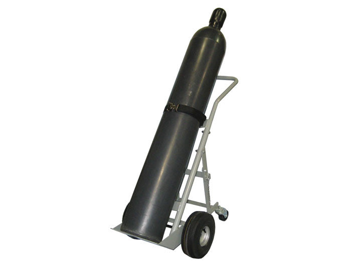 Single Gas Cylinder Hand Truck, 10.5in Semi-Pneumatic Wheels w Rear Casters - manufacturer product image 2