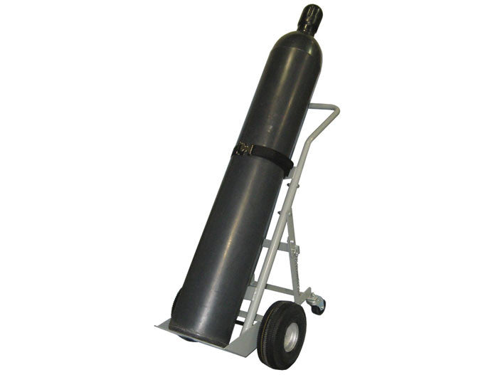 Single Gas Cylinder Hand Truck, 10in Flat-Free Wheels w Rear Casters - manufacturer product image 2