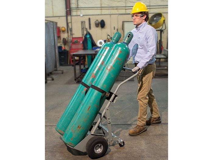 Double Cylinder Hand Truck, 10.5in Pneumatic Wheels, Rear Casters - manufacturer product image 3