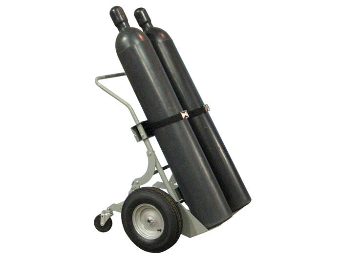 Double Cylinder Hand Truck, 16in Pneumatic Wheels, Rear Casters - manufacturer product image 1