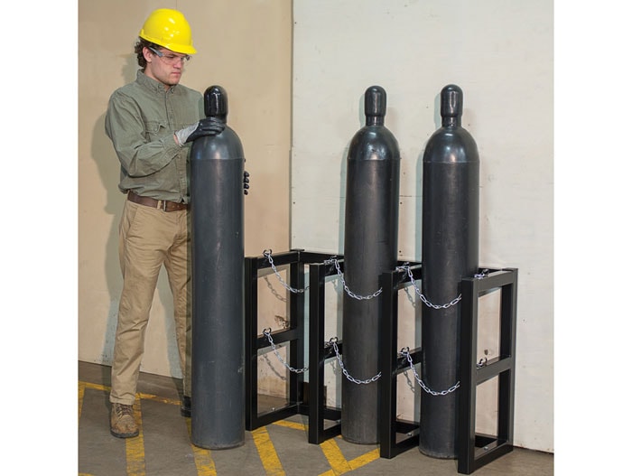 3-Tank Gas Cylinder Rack, 3w x 1d - manufacturer product image 2