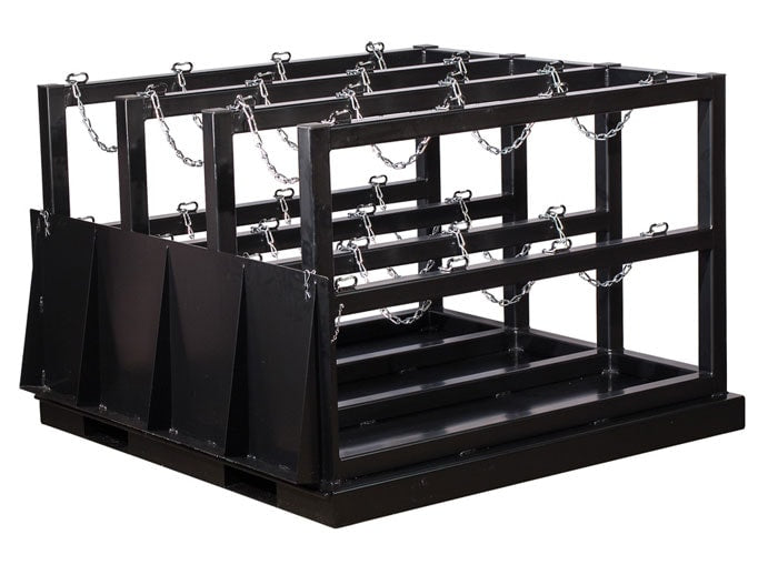 12-Gas Cylinder Forklift Pallet Barricade Rack, Ramp End Load - manufacturer product image 2