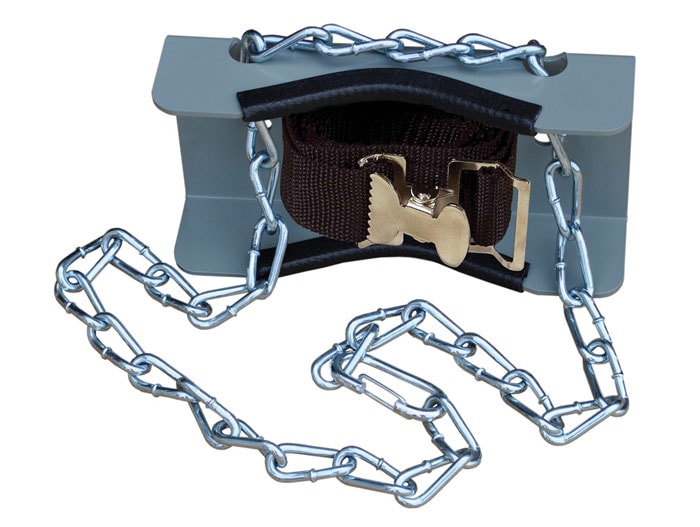 Wall Mount Single Gas Cylinder Bracket w/ Steel Chain - manufacturer product image 1