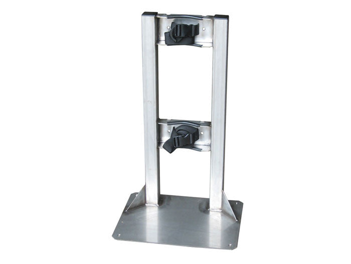 Floor Mount Single Gas Cylinder Stand, Stainless Steel - manufacturer product image 1