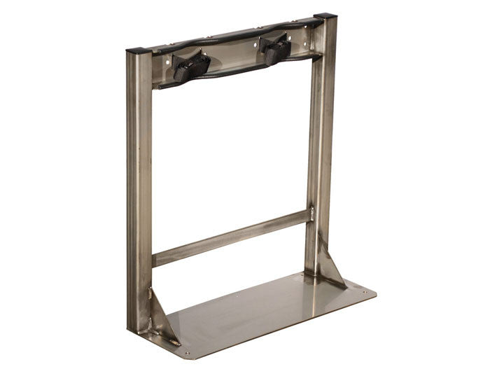 Floor Mount Double Gas Cylinder Stand, Stainless Steel - manufacturer product image 1