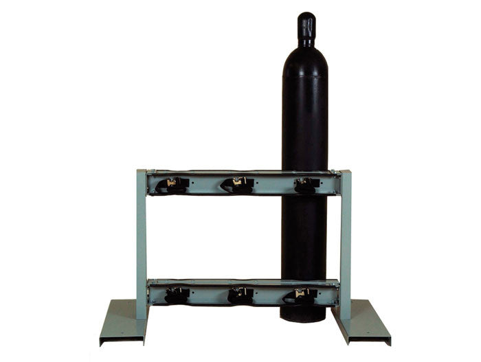 Floor Mount Back to Back 6-Gas Cylinder Stand - manufacturer product image 1